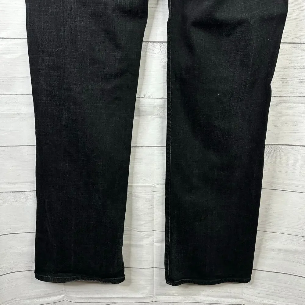 7 For All Mankind 7FAMK size 34 Relaxed Straight Leg Denim Jeans Black - Picture 6 of 11